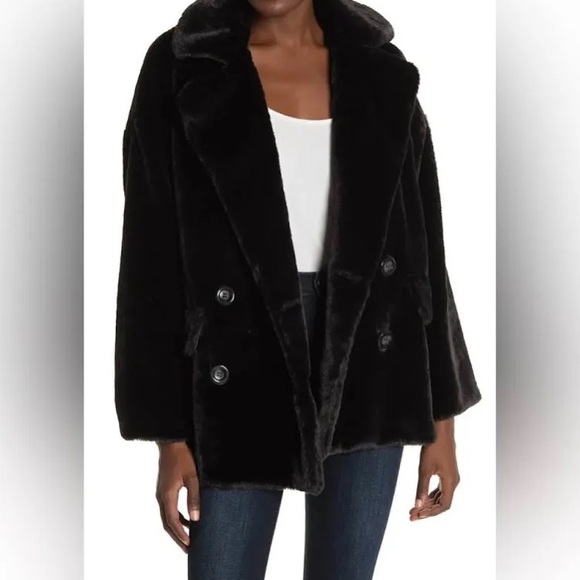 FREE PEOPLE KATE FAUX FUR DOUBLE BREASTED COAT - Picture 1 of 2